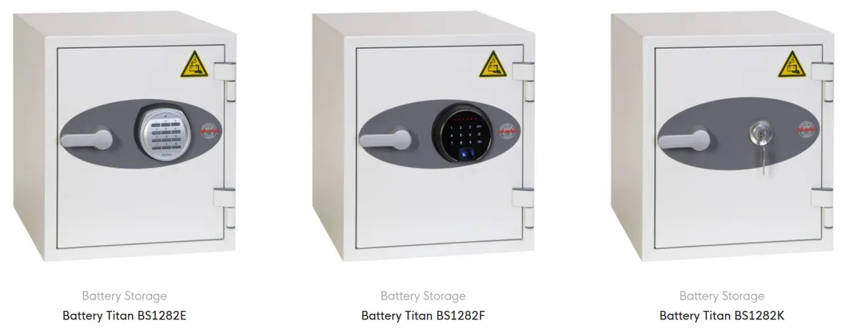 Battery Titan BS1282 safes with key, electronic and fingerprint locks